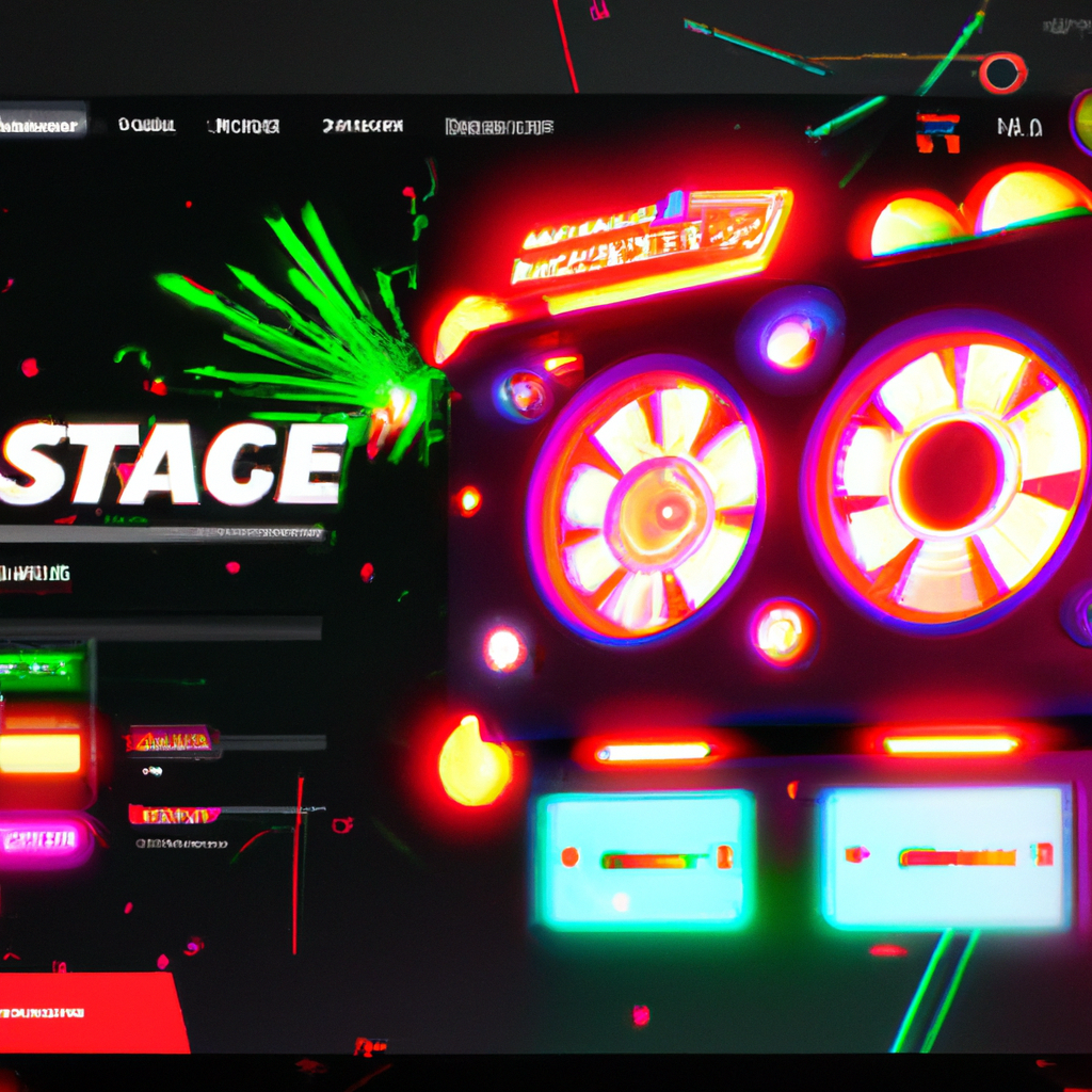 ArcadeForge hero art: neon arcade UI and lobby mockup